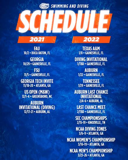 Swimming and Diving Announce 2021-22 Schedule - South Florida Tribune